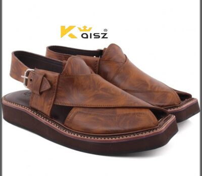 Peshawari Chappal Sandal Kaptaan Chappal Gents Genuine Leather Brown Soft Insole Thick Tyre sole