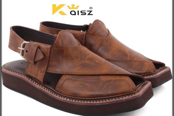 Peshawari Chappal Sandal Kaptaan Chappal Gents Genuine Leather Brown Soft Insole Thick Tyre sole