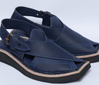Kaptaan Chappal Charsadda Navy leather Peshawari sandals online