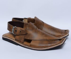 Peshawari Chappal Charsadda Leather Brown Tiger Colour Single sole