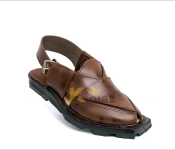 Norozi Chappal Brown Leather Double Sole