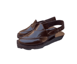 Norozi Chappal Quetta Brown Men’s Patent Leather Chappal