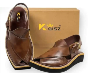 Kaptaan Chappal Brown Double Shade Leather Handmade Chappal