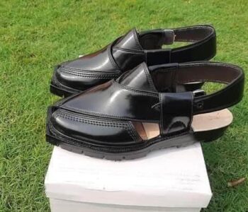 Men’s Leather patent Original Norozi Double sole Chappal Kheri sku1650 Black