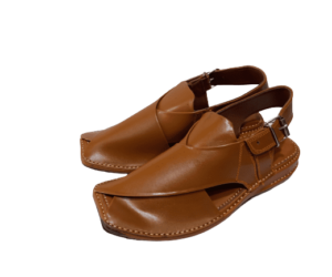 Original Zardari Style Chappal Mustard Brown Color Leather