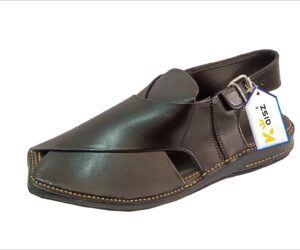 Original Peshawari Zardari Chappal Black Color Leather