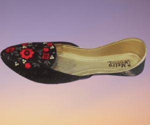 Bridal Fancy Khussa Girls & Women Embroided Multani Shoes Black