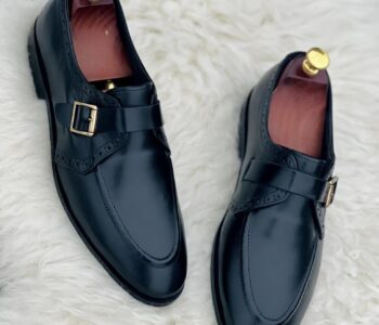 Black Broke Leather Shoes
