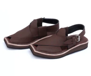 Peshawari Chappal Kaptaan Matte Brown color leather Chappal