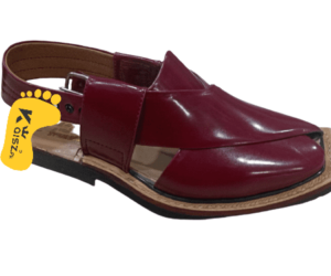 Leather Norozi Chappal Burgundy Peshawari Chappal