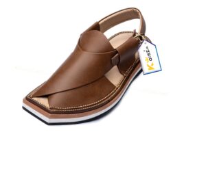 Peshawari Kaptaan Chappal Brown Leather