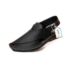 Zardari Chappal Matte Black Leather Chappal