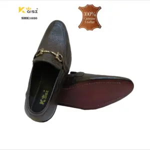 Formal leather shoes Hand Made Brown Soft leather Dress shoes sku1030