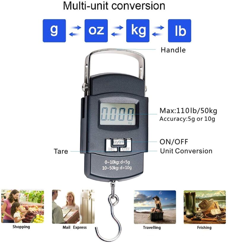 Luggage Hanging Scale 50kg Portable Electronic Digital  Scale WH-A08 (5)