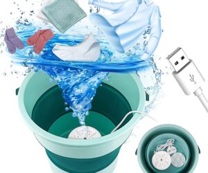 Portable Mini Washing Machine – Ultrasonic Turbine Clothes Dish Washer – Turbo Washer for Travel Business Trip Home – USB Powered Wash machine Turner – Fruit Jewelry Tea sets Glasses Washer