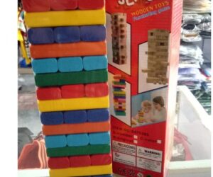 Jenga Wooden Stacking Game for Kids Blocks 54 Pieces with 2 Dice