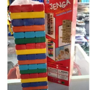 Jenga Wooden Stacking Game for Kids Blocks 54 Pieces with 2 Dice