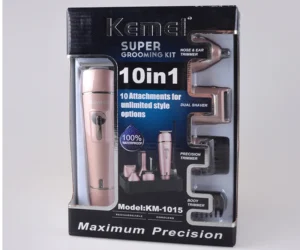 Kemei Hair Trimmer KM-1015 Rechargeable Hair Clipper 10in1 Electric Shaver Beard Shaving Nose Hair Trimmer Eyebrow Wash