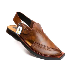 Norozi Chappal Leather Single Sole Double Shade texture