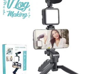 Video Vlogger Kits | Vlogging Tripod with LED Light Bluetooh Remote and Professional Mic