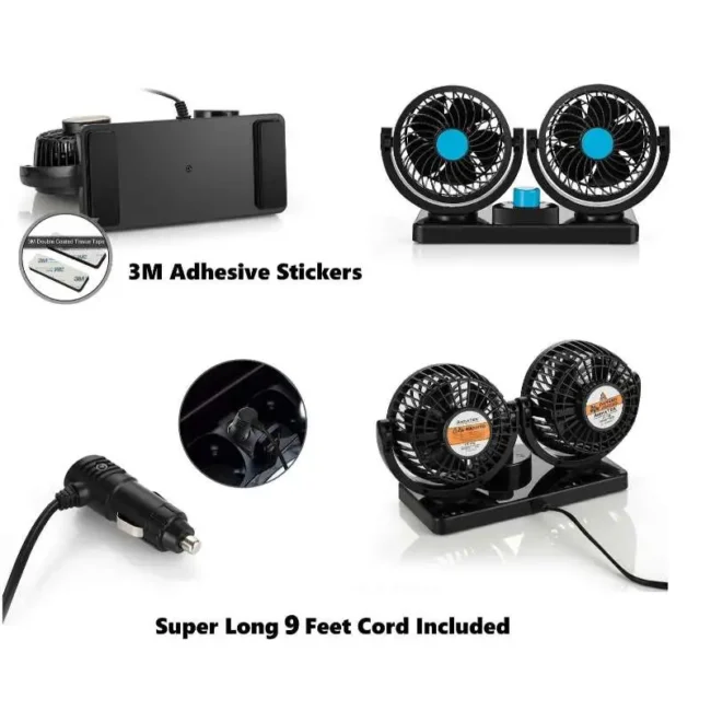 Dashboard Universal Dual Car Fan (4)