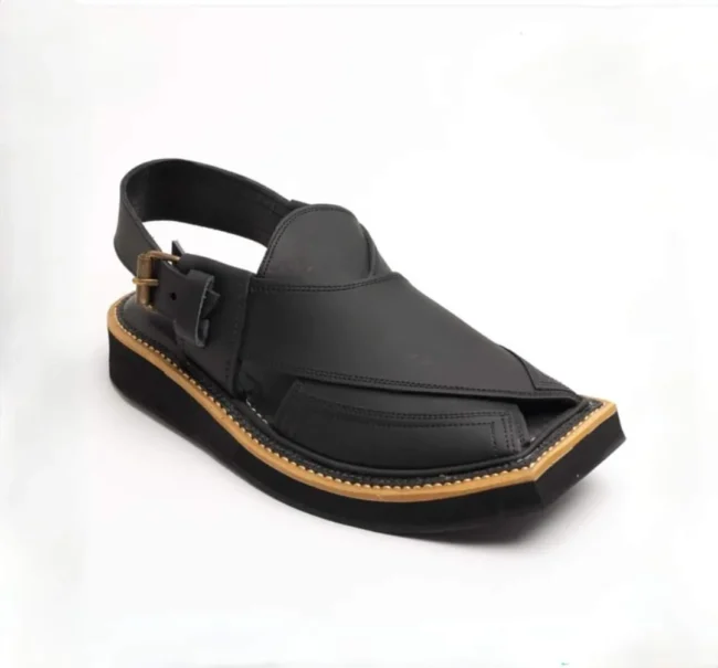 Kaptaan Chappal Matte Black