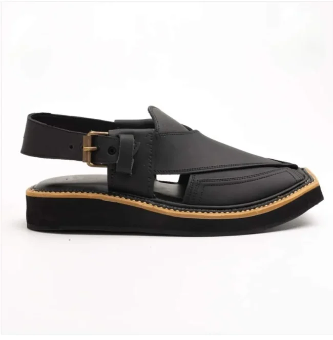 Kaptaan Chappal Matte Black