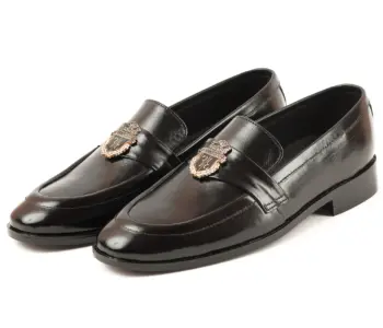 Leather Black Loafer shoes