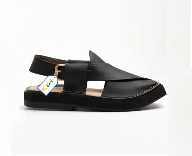 Kaptaan Chappal Black Matte