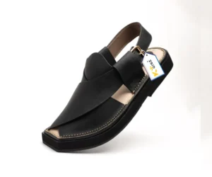 Kaptaan Chappal Black Matte Peshawari Chappal Sandal