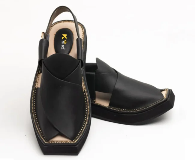 Kaptaan Chappal Black Matte