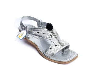 Kohati Chappal Tilla Zari Silver