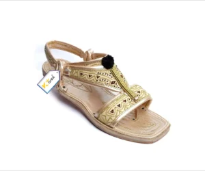 Kohati Chappal Tilla Zari Cut Work Sandal Gold