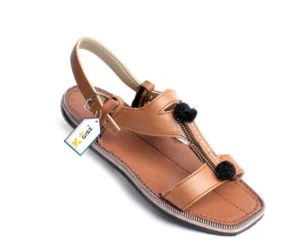 Kohati Chappal Leather Sandal Camel Brown