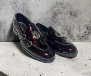 Double Monk Billionaire Maroon Loafers