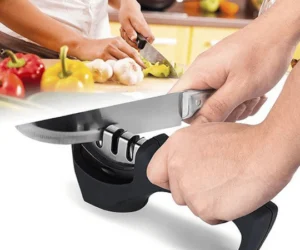 Knife Sharpener for Kitchen Knifes, Steel Stage Knife Sharpening Kit, Manual Sharpening Tool