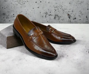 Men Genuine Cow Leather Formal Shoes Tan