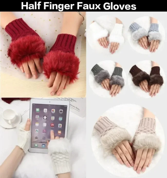 Winter Fingerless Knitted Gloves