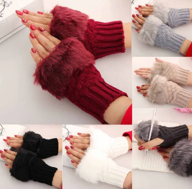 Winter Fingerless Knitted Gloves