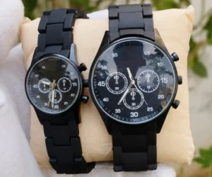 Black Couple Watch 100% Imported Premium Quality