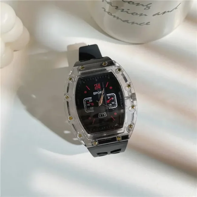 Casual Wine Barrel Dial Quartz Watch