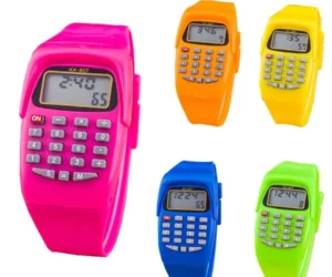 LED Calculator Watch Electronic Digital Children Boys Girls WristWatch