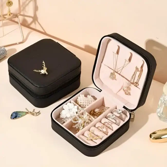 Mini Jewelry Organizer – Stylish and Portable Compact Storage Box for Rings, Earrings, (1)_8