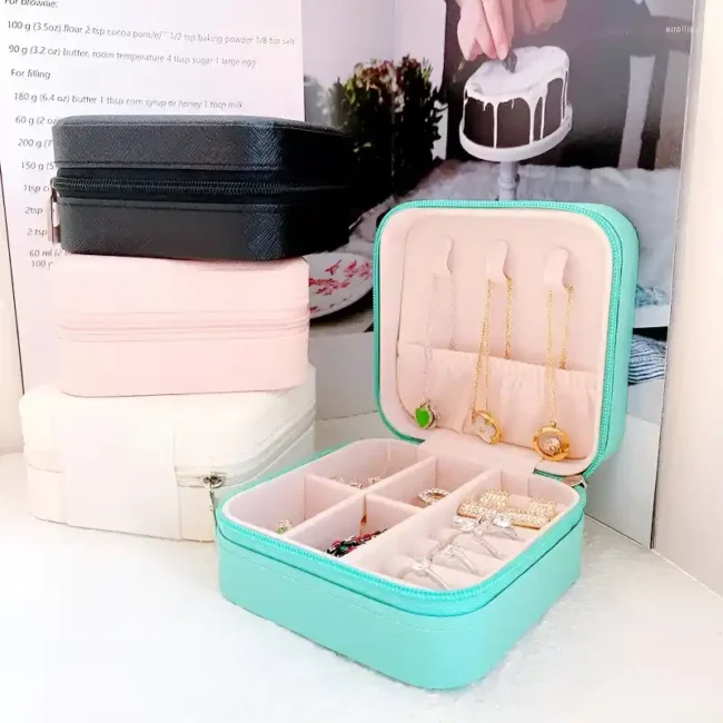 Mini Jewelry Organizer – Stylish and Portable Compact Storage Box for Rings, Earrings, (1)_8