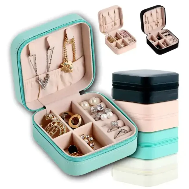 Mini Jewelry Organizer – Stylish and Portable Compact Storage Box for Rings, Earrings, (1)_8