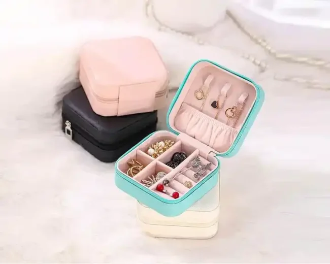 Mini Jewelry Organizer – Stylish and Portable Compact Storage Box for Rings, Earrings, (1)_8