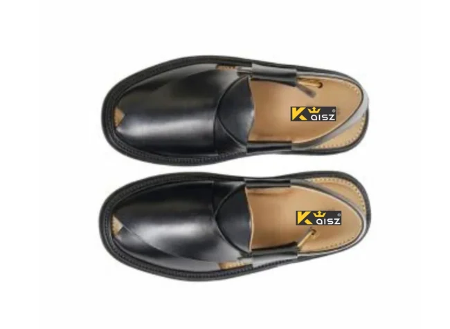 Peshawari Chappal Black Round Shape