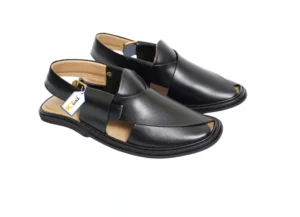 Peshawari Chappal Black Round Shape