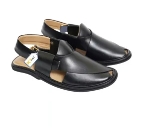 Peshawari Chappal Black Round Shape