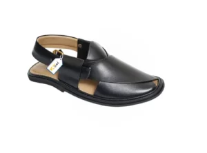 Peshawari Chappal Black Round Shape 